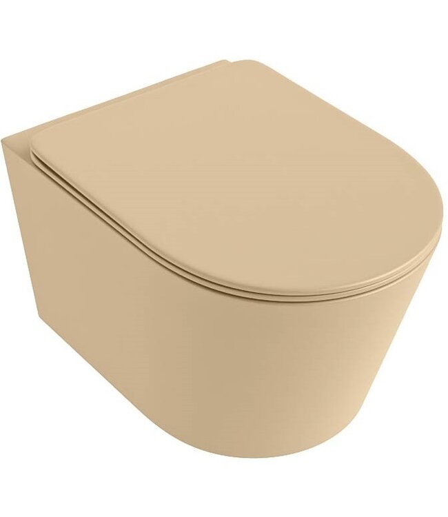 MONDIAZ Hangend toilet Randloos LAVIE Zand excl. Wc bril