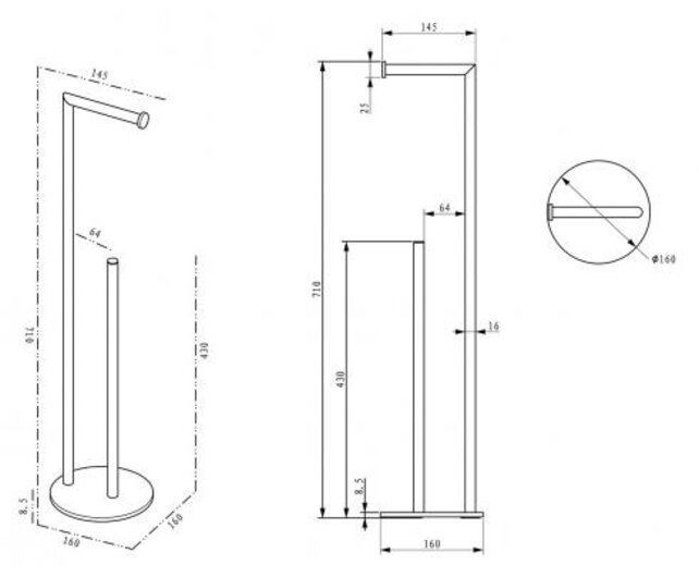 Toiletbutler Alonzo gunmetal vrijstaand toiletrolhouder met reserverolhouder - 28.9014 Toiletbutler Alonzo gunmetal vrijstaand toiletrolhouder met reserverolhouder - 28.9014