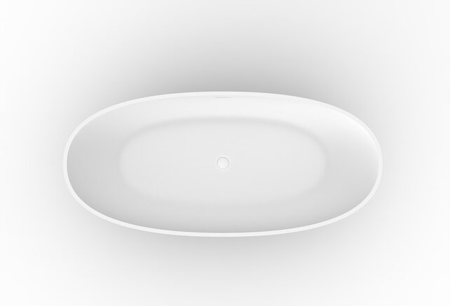 Vrijstaande Bad Chiek Ovaal 165x75x55cm Mat Wit - Solid surface - 36.4003