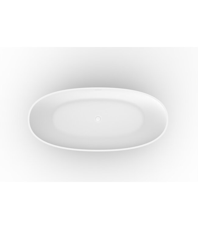 Vrijstaande Bad Chiek Ovaal 165x75x55cm Mat Wit - Solid surface - 36.4003