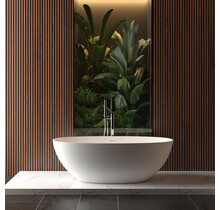 Vrijstaande Bad Chiek Ovaal 165x75x55cm Mat Wit - Solid surface - 36.4003