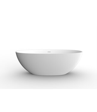 Wiesbaden Vrijstaande Bad Chiek Ovaal 165x75x55cm Mat Wit - Solid surface - 36.4003