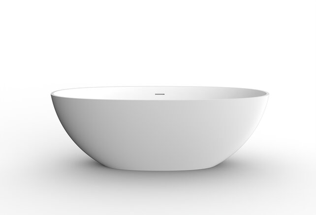 Vrijstaande Bad Chiek Ovaal 165x75x55cm Mat Wit - Solid surface - 36.4003