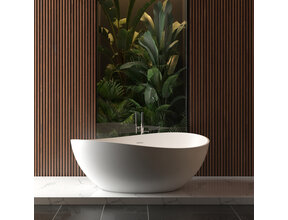 Vrijstaande Bad Waive Ovaal 160x95x60cm Mat Wit - Solid surface - 36.4002