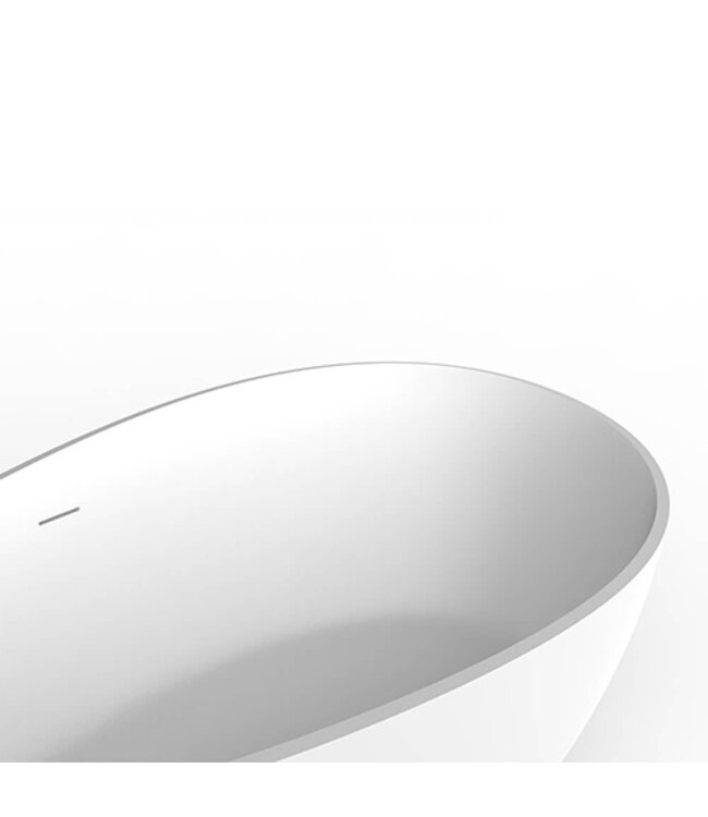 Wiesbaden Vrijstaande Bad Waive Ovaal 160x95x60cm Mat Wit - Solid surface - 36.4002
