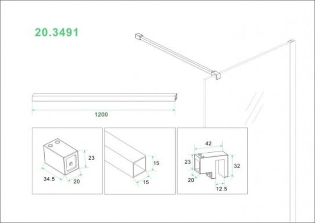 Stabilisatiestang 120 cm Geborsteld Brons koper - Wiesbaden Slim - 20.3416 Stabilisatiestang 120 cm Geborsteld Brons koper - Wiesbaden Slim - 20.3416