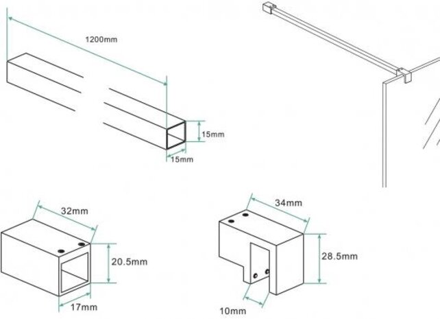 Stabilisatiestang 120 cm Geborsteld Brons koper - Wiesbaden Slim - 20.3416 Stabilisatiestang 120 cm Geborsteld Brons koper - Wiesbaden Slim - 20.3416