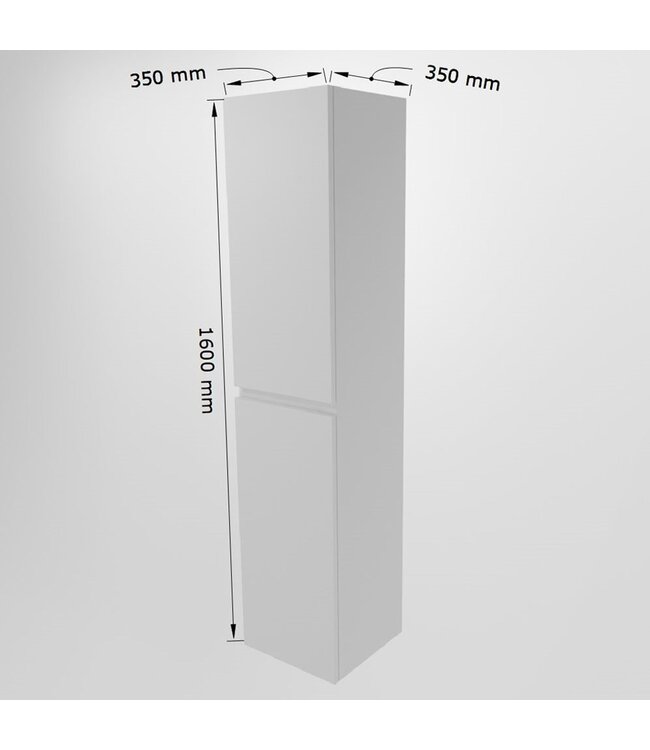 MONDIAZ AIVY badkamerkast Talc Mat Wit 160x35x35cm MDF 2 Deuren Softclose Greeploos