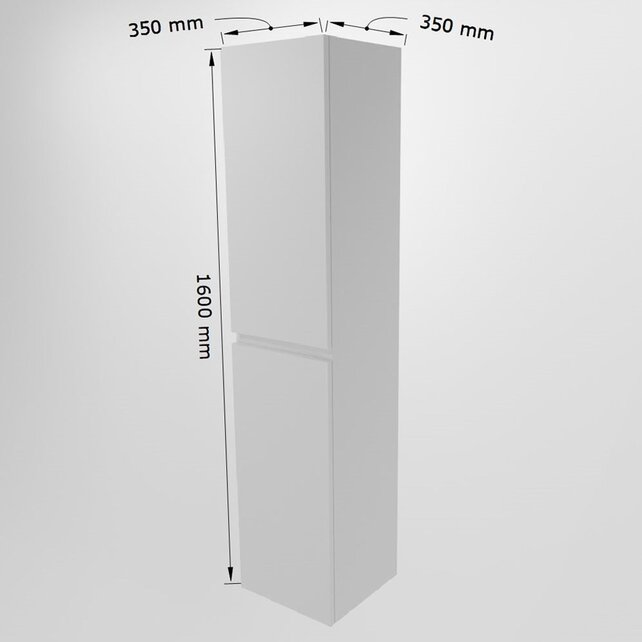 AIVY badkamerkast Urban Mat Zwart 160x35x35cm MDF 2 Deuren Softclose Greeploos