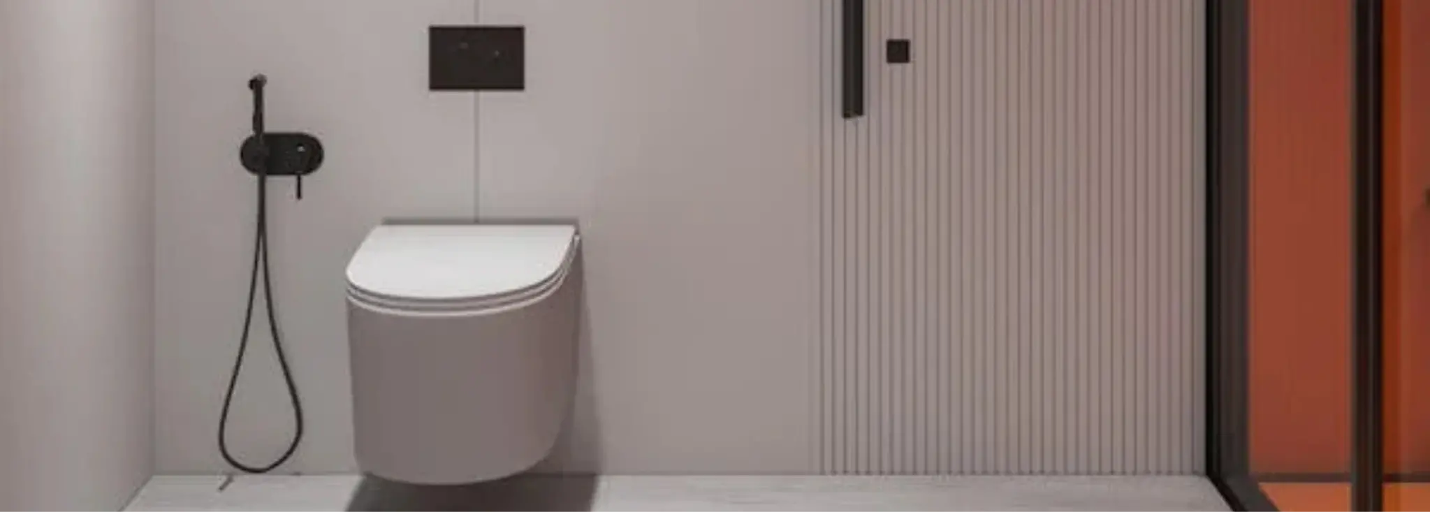 toilet met zwart bedieningspaneel