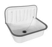 Uitstortgootsteen Wiesbaden Alfonzo Glans Wit 50,5x33x37 cm Plaatstaal Uitstortgootsteen Wiesbaden Alfonzo Glans Wit 50,5x33x37 cm Plaatstaal