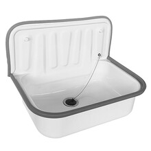 Uitstortgootsteen Wiesbaden Alfonzo Glans Wit 50,5x33x37 cm Plaatstaal