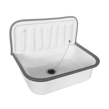 Uitstortgootsteen Wiesbaden Alfonzo Glans Wit 50,5x33x37 cm Plaatstaal