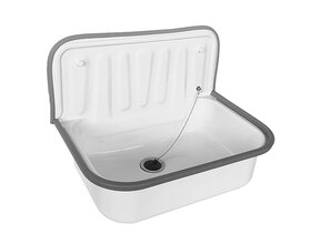 Uitstortgootsteen Wiesbaden Alfonzo Glans Wit 50,5x33x37 cm Plaatstaal