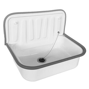 Uitstortgootsteen Wiesbaden Alfonzo Glans Wit 50,5x33x37 cm Plaatstaal