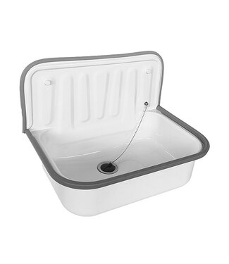 Wiesbaden Uitstortgootsteen Wiesbaden Alfonzo Glans Wit 50,5x33x37 cm Plaatstaal