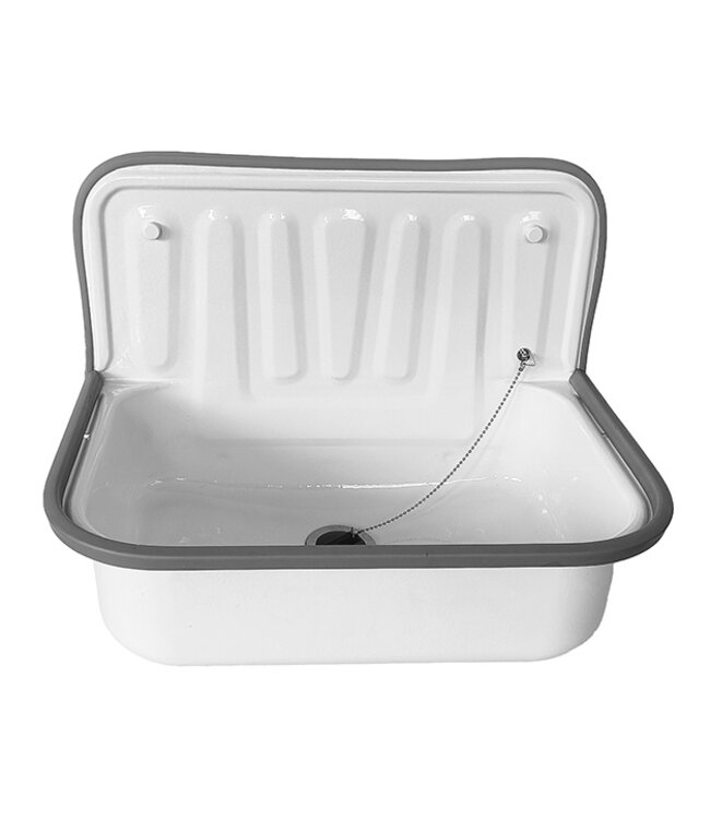 Uitstortgootsteen Wiesbaden Alfonzo Glans Wit 50,5x33x37 cm Plaatstaal