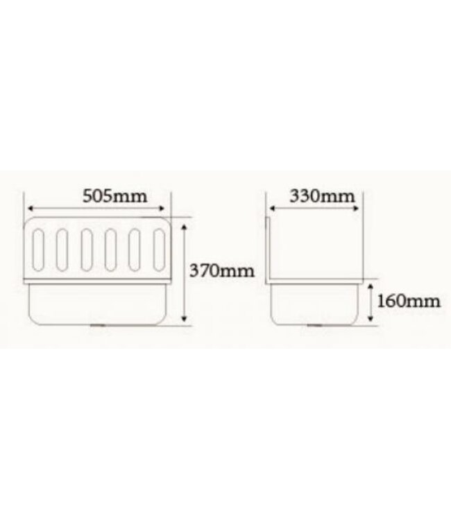 Uitstortgootsteen Wiesbaden Alfonzo Glans Zwart 50,5x33x37 cm Plaatstaal - 32.3368