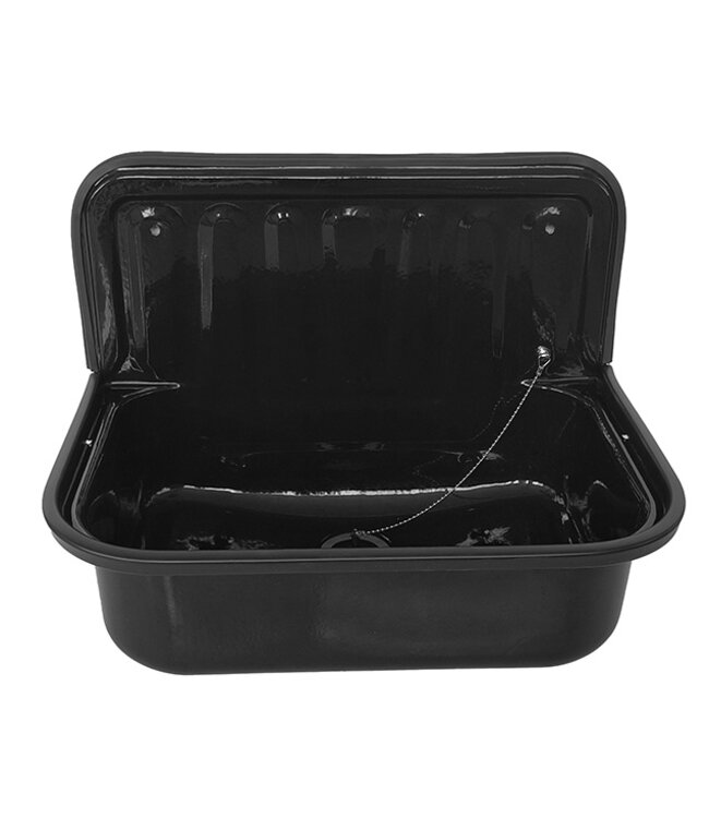 Uitstortgootsteen Wiesbaden Alfonzo Glans Zwart 50,5x33x37 cm Plaatstaal - 32.3368