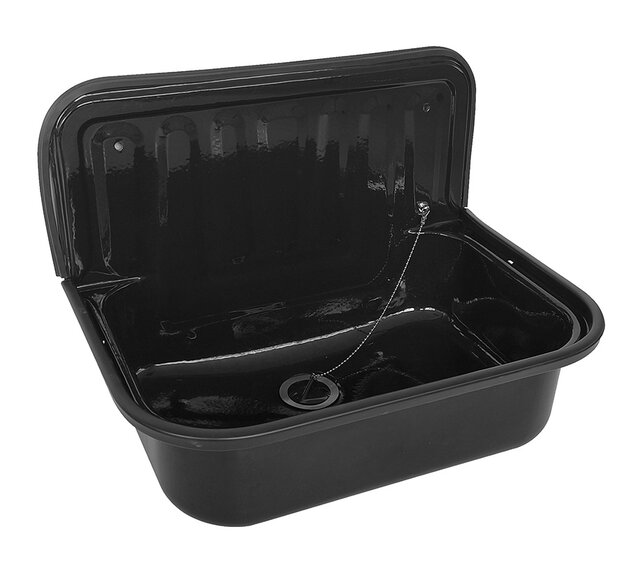 Uitstortgootsteen Wiesbaden Alfonzo Glans Zwart 50,5x33x37 cm Plaatstaal - 32.3368