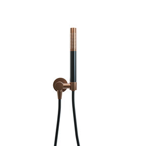 Handdoucheset Wiesbaden UniMatch geborsteld brons koper / mat zwart - 29.3733