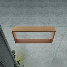 Doucherek Opbouw Frame Aloni Geborsteld koper met Handdoekhaken 30x60cm - Aluminium