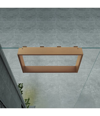 ALONI Doucherek Opbouw Frame Aloni Geborsteld koper met Handdoekhaken 30x60cm - Aluminium