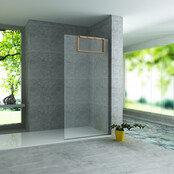 Doucherek Opbouw Frame Aloni Geborsteld koper met Handdoekhaken 30x60cm - Aluminium