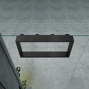 Doucherek Opbouw Frame Aloni Gunmetal met Handdoekhaken 30x60cm - Aluminium