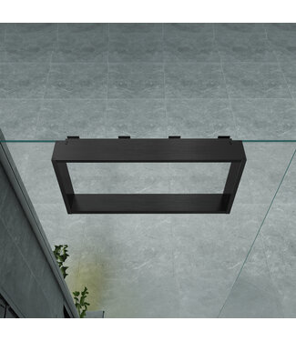 ALONI Doucherek Opbouw Frame Aloni Gunmetal met Handdoekhaken 30x60cm - Aluminium