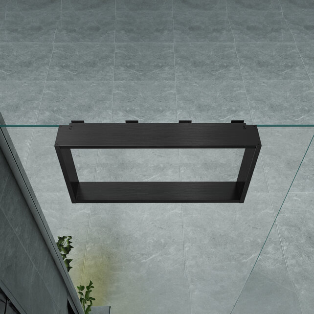 Doucherek Opbouw Frame Aloni Gunmetal met Handdoekhaken 30x60cm - Aluminium