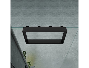 Doucherek Opbouw Frame Aloni Mat Zwart met Handdoekhaken 30x60cm - Aluminium