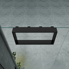 Doucherek Opbouw Frame Aloni Mat Zwart met Handdoekhaken 30x60cm - Aluminium