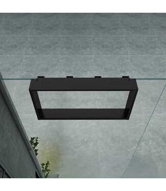 ALONI Doucherek Opbouw Frame Aloni Mat Zwart met Handdoekhaken 30x60cm - Aluminium