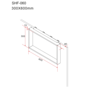 Doucherek Opbouw Frame Aloni RVS met Handdoekhaken 30x60cm - Aluminium