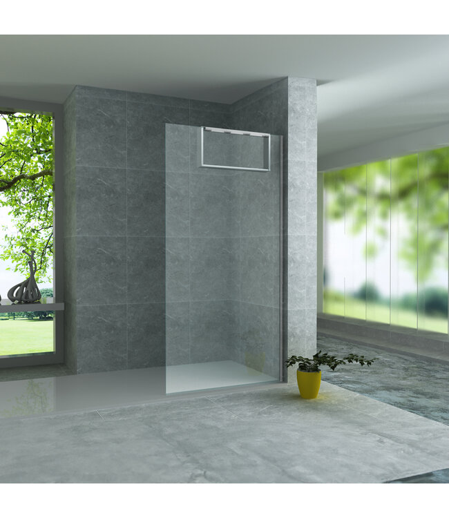 Doucherek Opbouw Frame Aloni RVS met Handdoekhaken 30x60cm - Aluminium