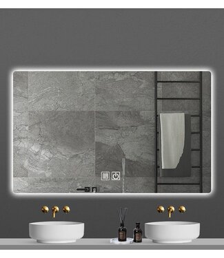 ALONI Spiegel Vierkant⎢Aloni Queen 80x60cm⎢met LED - dimbaar en spiegelverwarming