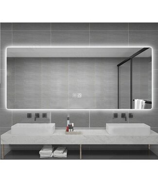 ALONI Spiegel Vierkant⎢Aloni Queen 160x60cm⎢met LED - dimbaar en spiegelverwarming