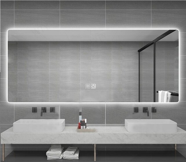 Spiegel Vierkant⎢Aloni Queen 160x60cm⎢met LED - dimbaar en spiegelverwarming Spiegel Vierkant⎢Aloni Queen 160x60cm⎢met LED - dimbaar en spiegelverwarming