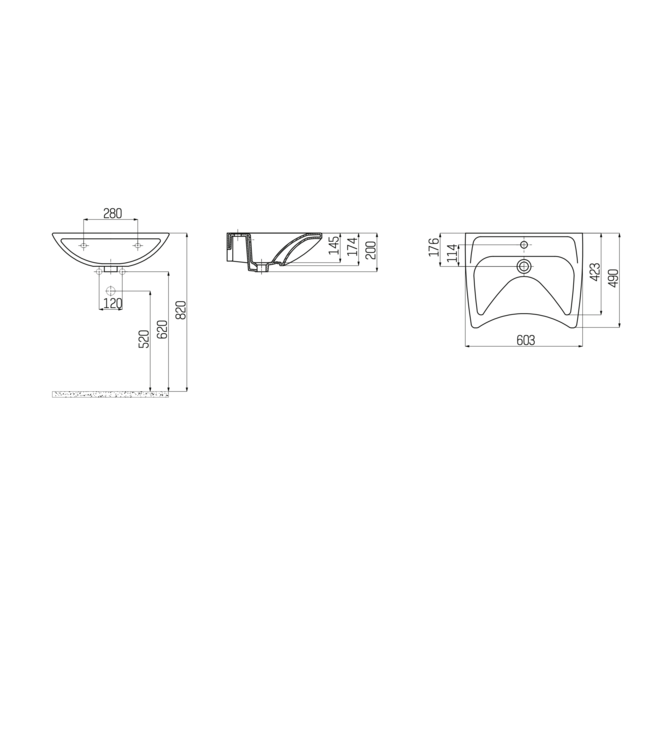 Wastafel MIVA - 60x50cm - Extra Rolstoeltoegangkelijk