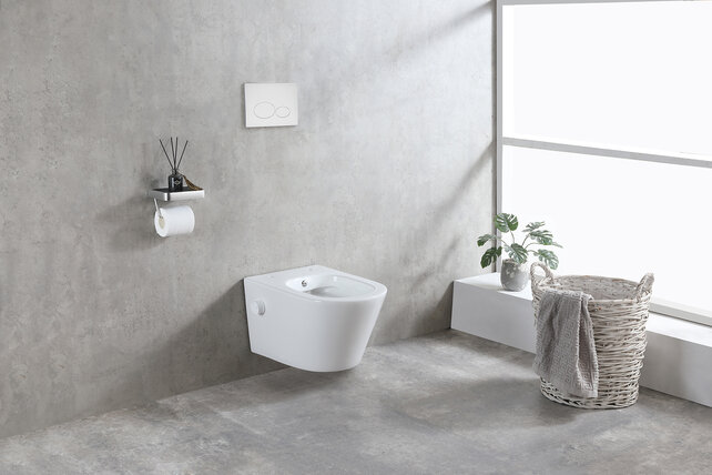 Bidet wc Hangend Vesta Glans Wit met geïntegreerde kraan Koud Randloos excl. Wc-bril Bidet wc Hangend Vesta Glans Wit met geïntegreerde kraan Koud Randloos excl. Wc-bril