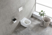 Bidet wc Hangend Vesta Mat Wit met geïntegreerde kraan Warm Koud Randloos excl. Wc-bril - 32.3553 Bidet wc Hangend Vesta Mat Wit met geïntegreerde kraan Warm Koud Randloos excl. Wc-bril - 32.3553