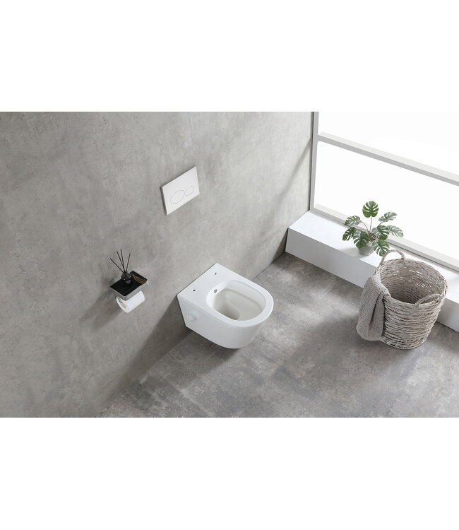 Bidet wc Hangend Vesta Mat Wit met geïntegreerde kraan Warm Koud Randloos excl. Wc-bril - 32.3553