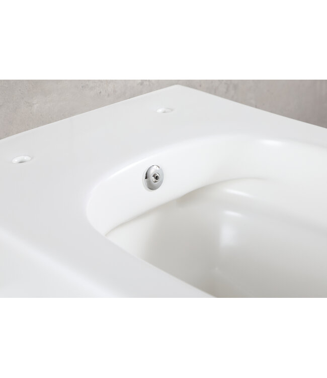 Bidet wc Hangend Vesta Mat Wit met geïntegreerde kraan Koud Randloos excl. Wc-bril - 32.3547