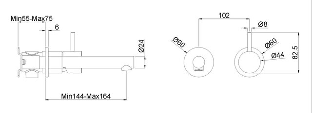 Inbouw wastafelkraan Wiesbanden Style Geborsteld Brons koper eenhendel - 29.1635