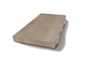 Wastafelblad Massief Hout Gliss Olie Wit 4 cm met Boomschors (alle maten)