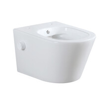 Bidet wc Hangend Vesta Glans Wit met geïntegreerde kraan Koud Randloos excl. Wc-bril
