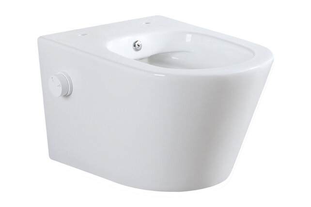 Bidet wc Hangend Vesta Glans Wit met geïntegreerde kraan Koud Randloos excl. Wc-bril Bidet wc Hangend Vesta Glans Wit met geïntegreerde kraan Koud Randloos excl. Wc-bril