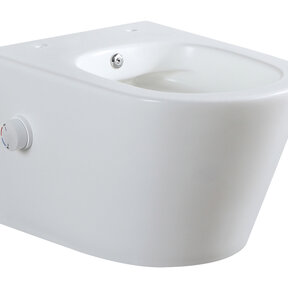 Bidet wc Hangend Vesta Mat Wit met geïntegreerde kraan Warm Koud Randloos excl. Wc-bril - 32.3553