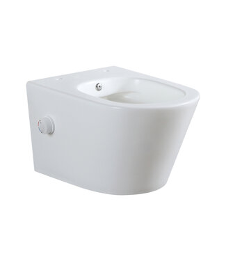 Wiesbaden Bidet wc Hangend Vesta Mat Wit met geïntegreerde kraan Warm Koud Randloos excl. Wc-bril - 32.3553